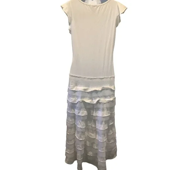 SUNDANCE MISTY ISLES WHITE LINEN TIERED MAXI DRESS S - Picture 3 of 8